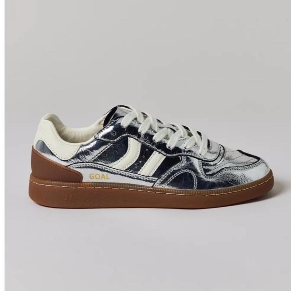 Coolway Metallic Silver and Brown Sneakers
